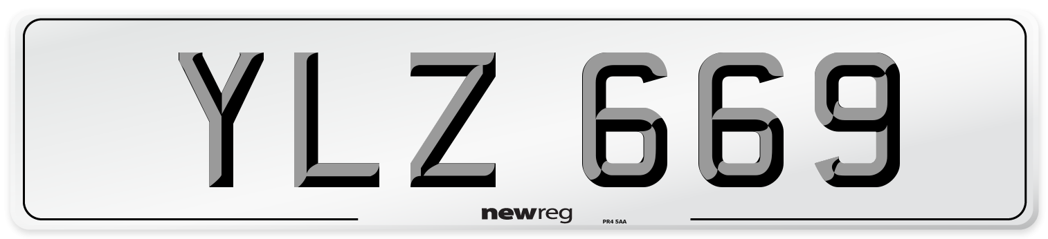 YLZ 669 Number Plate from New Reg